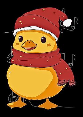 Festive Chick with Santa Hat