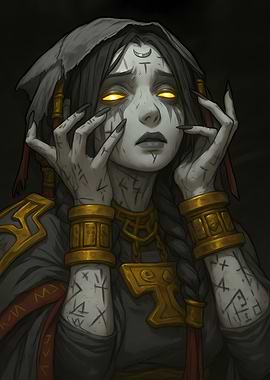 Mystic Woman with Glowing Eyes