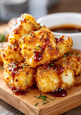 Fried Tofu with Sauce and Sesame