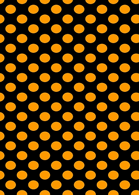 Orange Polka Dots on Black Background