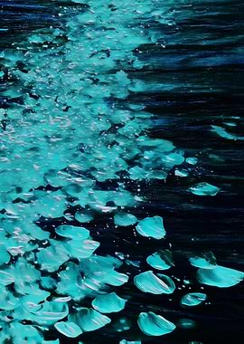 Abstract Turquoise Water Painting