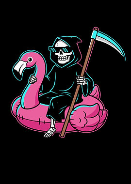 Grim Reaper on Flamingo Float