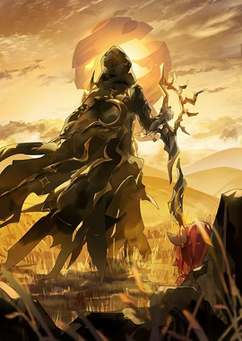 Hooded Figure in Golden Field