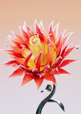 Abstract Red and Yellow Flower