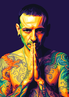 Chester Bennington Colorful Portrait