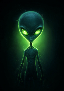 Green Alien Portrait