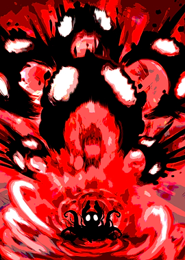 Red and Black Abstract Creature