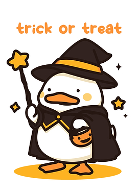 Duck Witch Halloween Trick or Treat