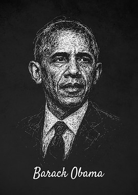 Barack Obama Portrait Scribble Art