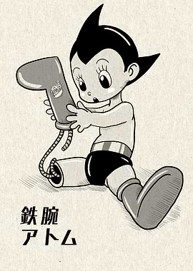 Astro Boy with robotic arm