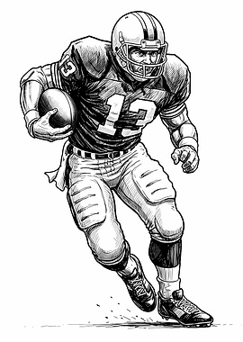 American Football Player Illustration