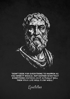 Epictetus Bust with Quote on Black Art