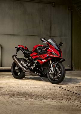 Red and Black BMW Motorcycle