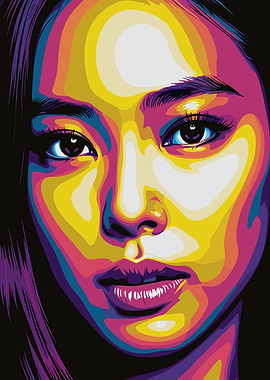 Jennie Blackpink Colorful Portrait