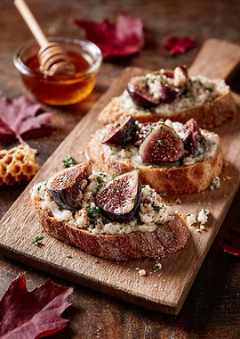 Fig and Cheese Crostini with Honey