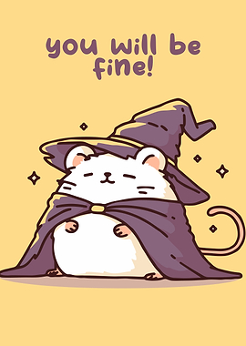 Cute Mouse Wizard Cartoon Illustration