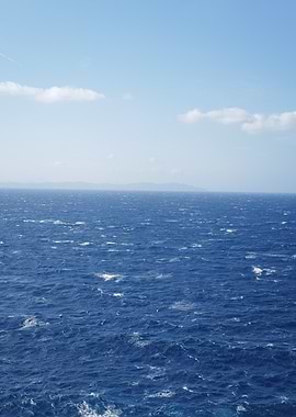 Open Ocean View with Blue Sky