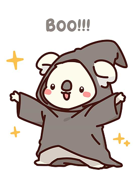 Cute Koala Ghost Cartoon Illustration