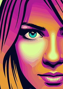 Pop Art Future Portrait Close-Up