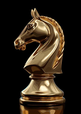 Golden Knight Chess Piece