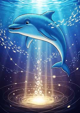 Dolphin Underwater Scene