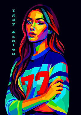 Iggy Azalea Colorful Pop Art Portrait
