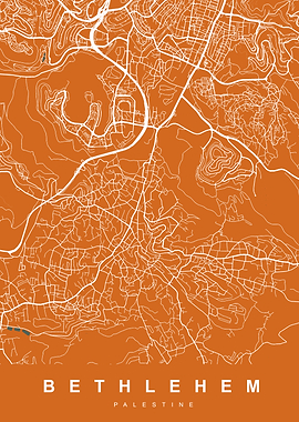Bethlehem, Palestine Map Art Print