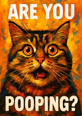 Surprised Cat: Are You Pooping?