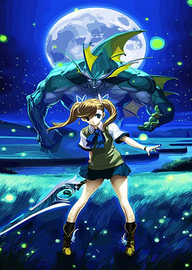 Anime Girl with Spirit