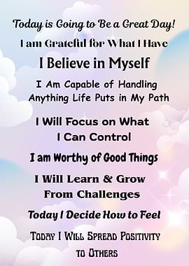 Inspirational Affirmations on Pastel Background