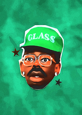 Tyler, the Creator Portrait with Green Background
