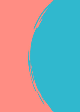 Abstract Coral and Blue Color Block