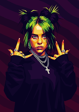 Billie Eilish Pop Art Portrait