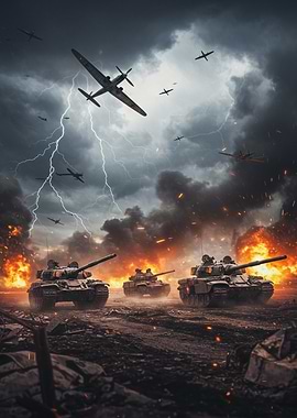 Tanks and Planes in War word