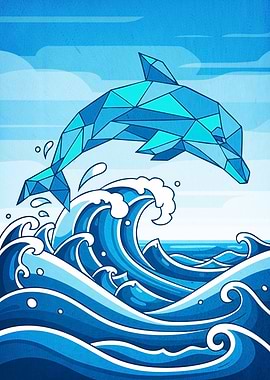 Geometric Dolphin Leaping Waves