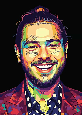 Post Malone Colorful Portrait