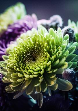 Green Chrysanthemum Close-Up