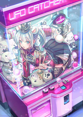 Anime Girl in UFO Catcher Machine