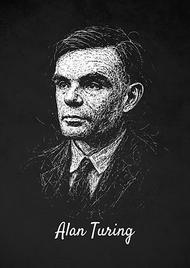 Alan Turing Portrait Sketch Art