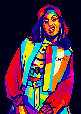 Cardi B Pop Art Portrait