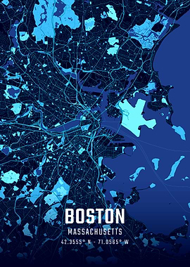 Boston Midnight City Map