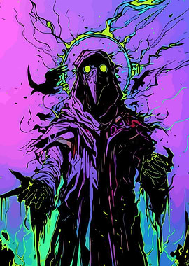 Plague Doctor Neon Art