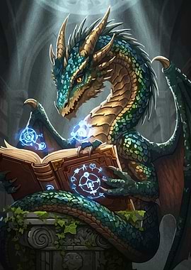 Dragon Reading Magic Book