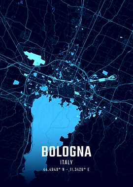 Bologna Midnight City Map