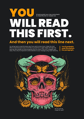 Skull, Butterflies, and Text Art