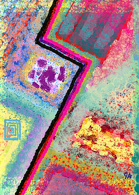 Colorful Abstract Geometric Digital Art - Creative Chaos In Composition