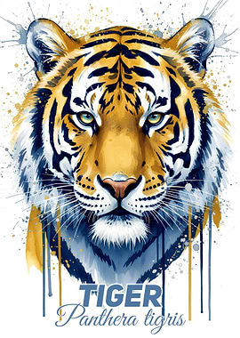Tiger Watercolor Style Illustration