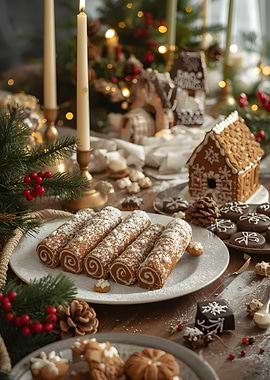 Festive Christmas Cookies and Gingerbread Houses