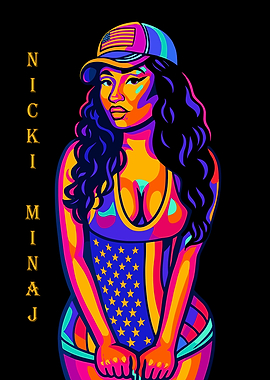 Nicki Minaj Colorful Pop Art Portrait