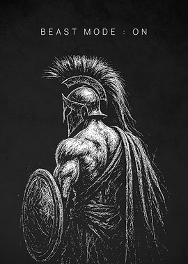 Spartan Warrior: Beast Mode On Quotes Art